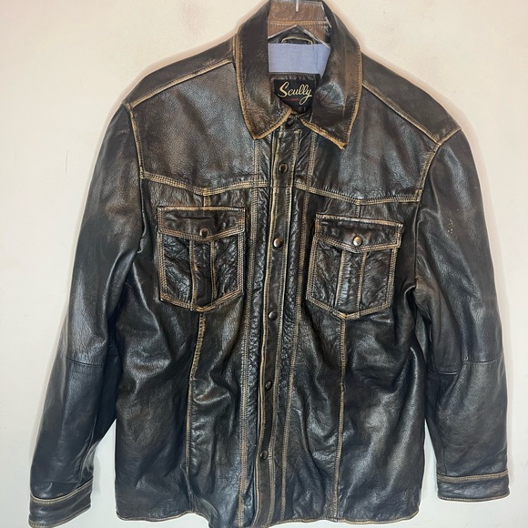 Scully Jackets & Coats Scully Mens Rugged Distressed Leather Bomber